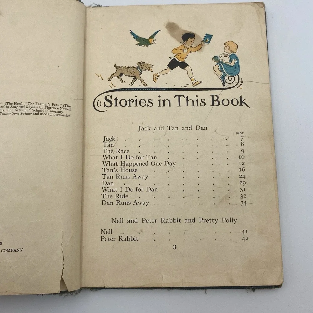 Antique 1928 Story‎ and Study Reader Playfellows A Primer Illustrated Hardcover